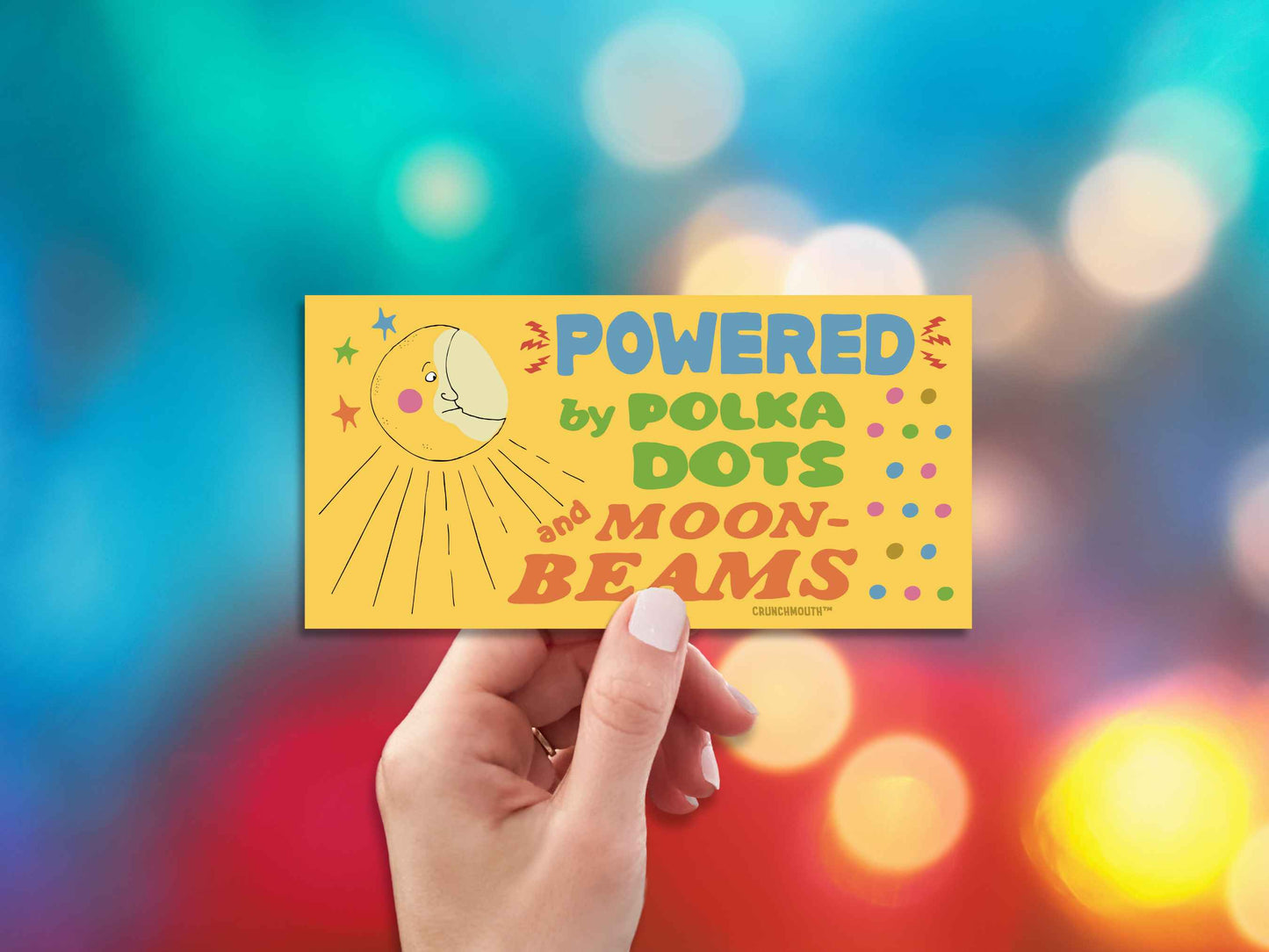 Powered By Polka Dots and Moonbeams Bumper Sticker