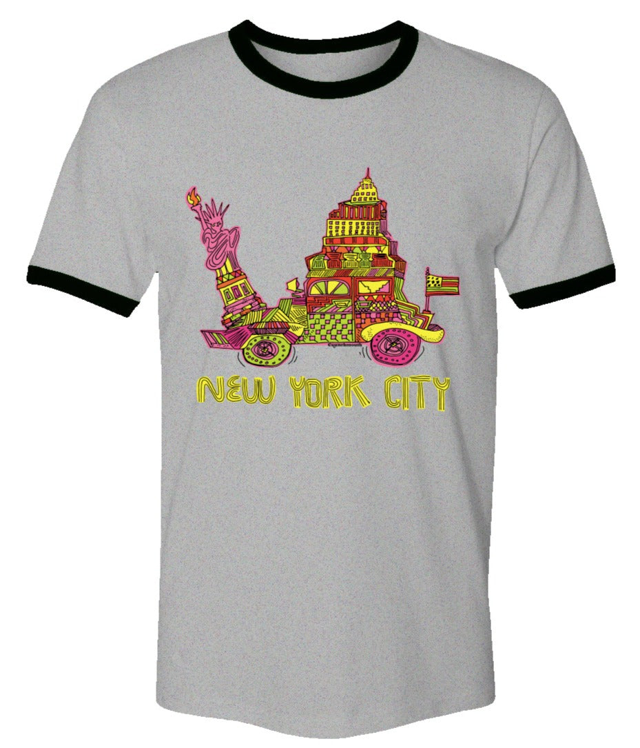 new york ringer tee heather gray/black