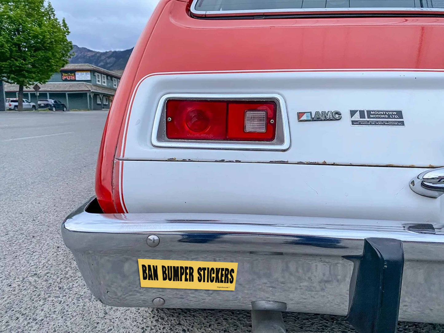 ban bumper stickers bumper sticker, displayed on car bumper
