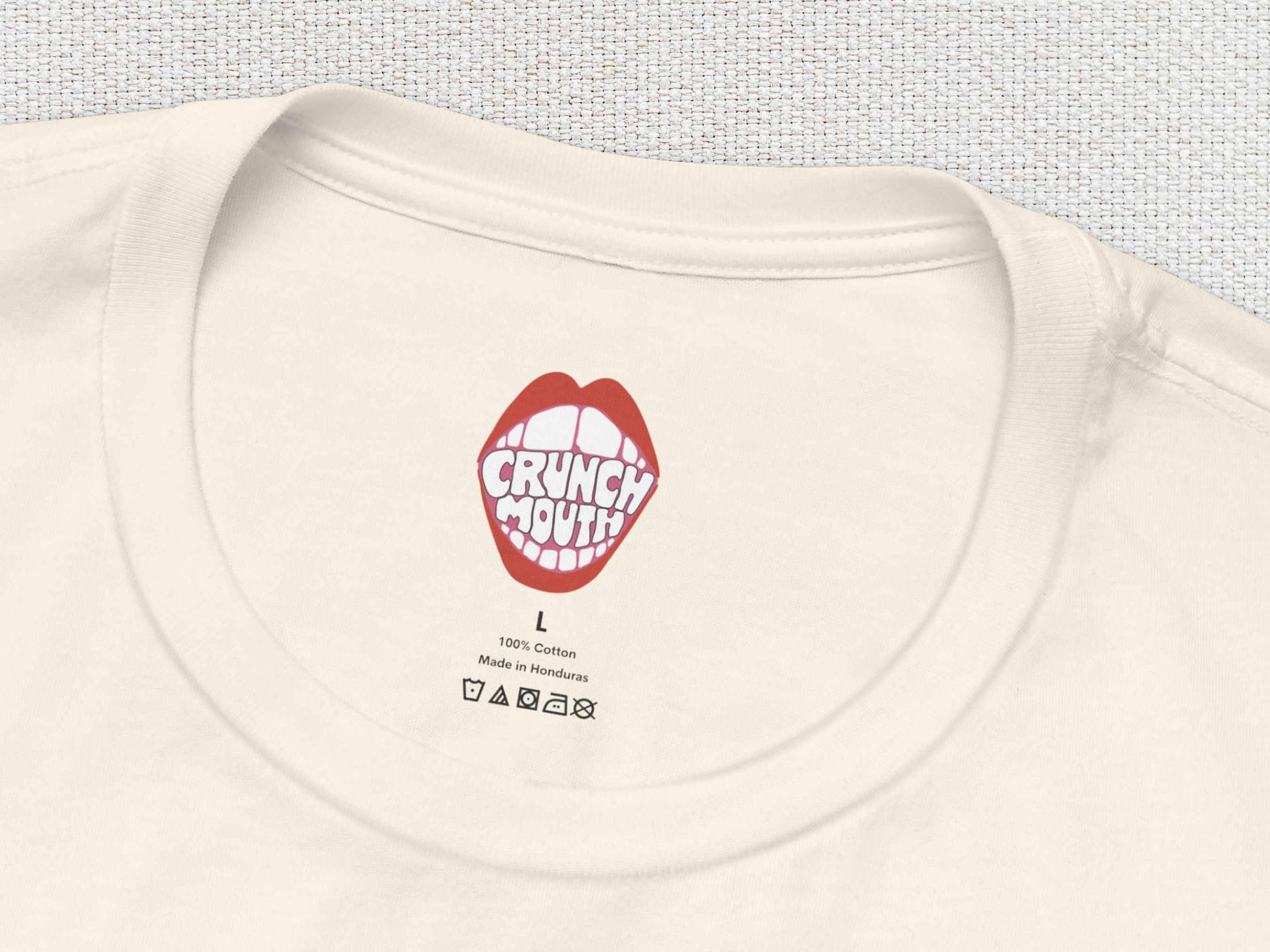 don't follow the herd t-shirt, funny cow tee, inner neck label, white textured background