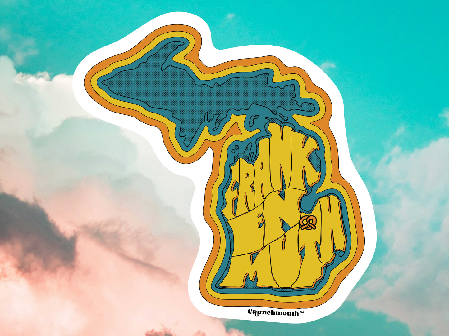 frankenmuth sticker, cloud sky background