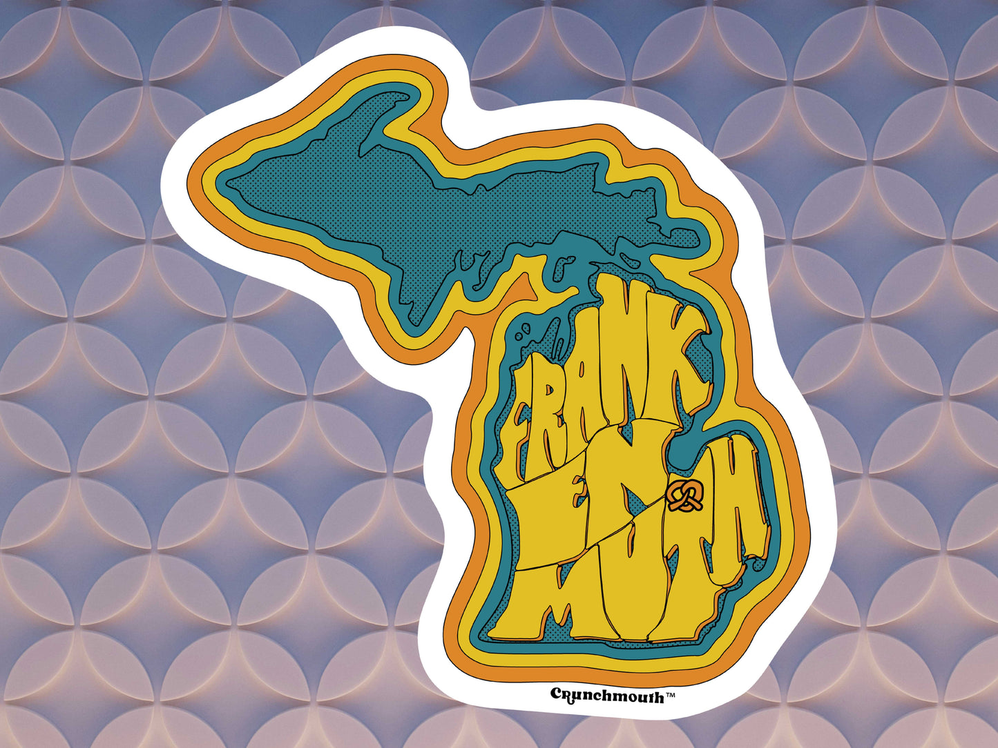 frankenmuth sticker, geometric pattern background