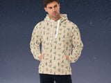 angry goose allover print hoodie, front, male, starry night background