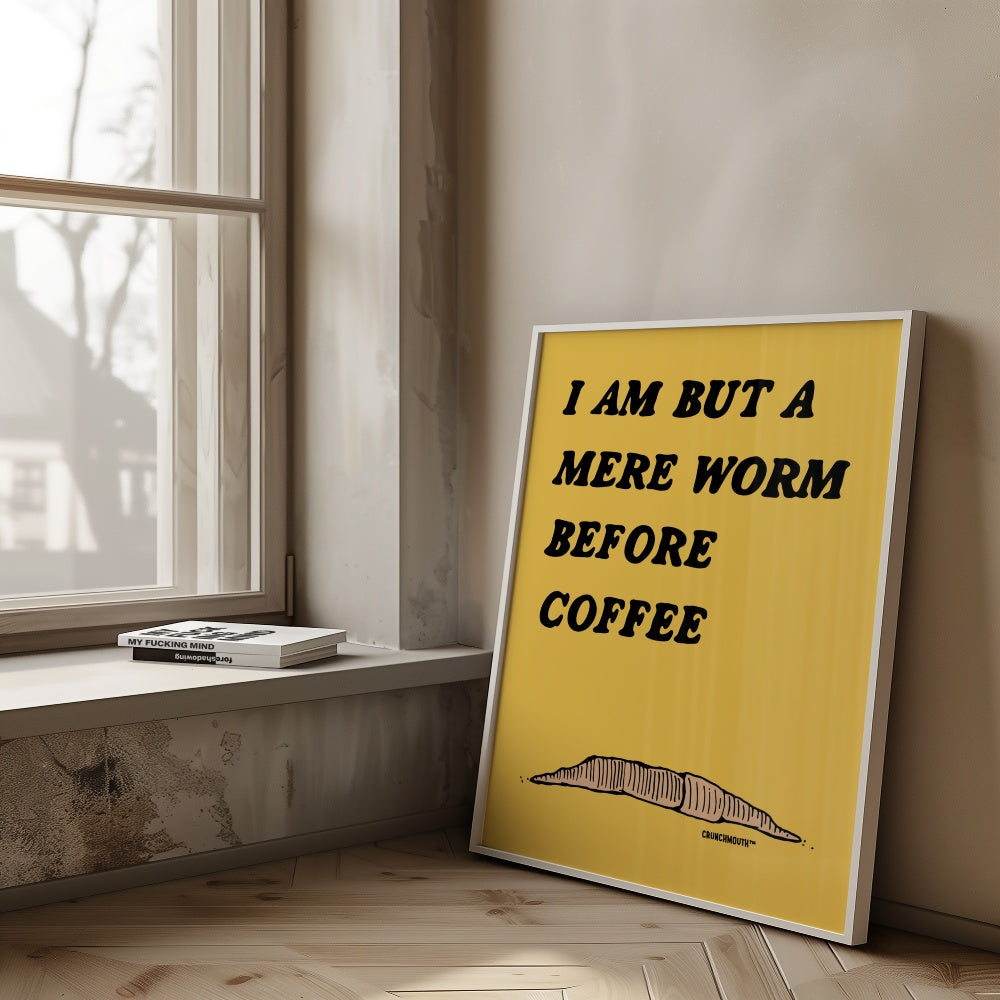 funny coffee poster, displayed in context