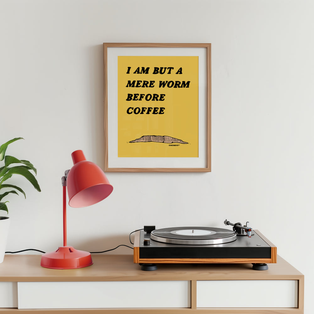 funny coffee poster, displayed in context