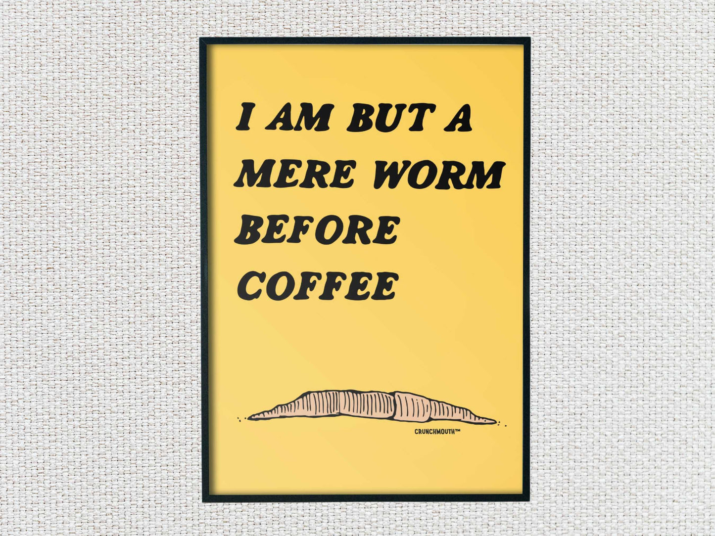 funny coffee poster, white textured background