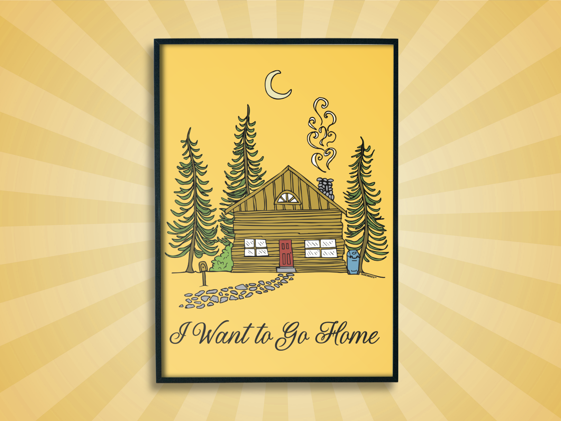 i want to go home wall art, sun rays design background
