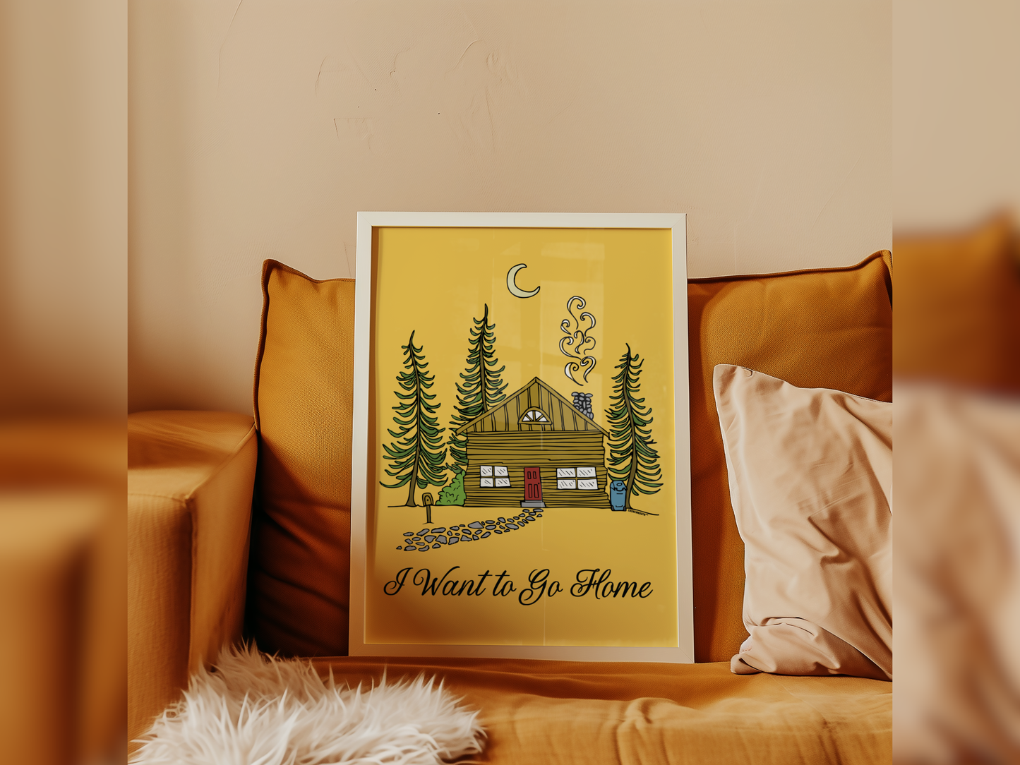 i want to go home wall art, displayed in context