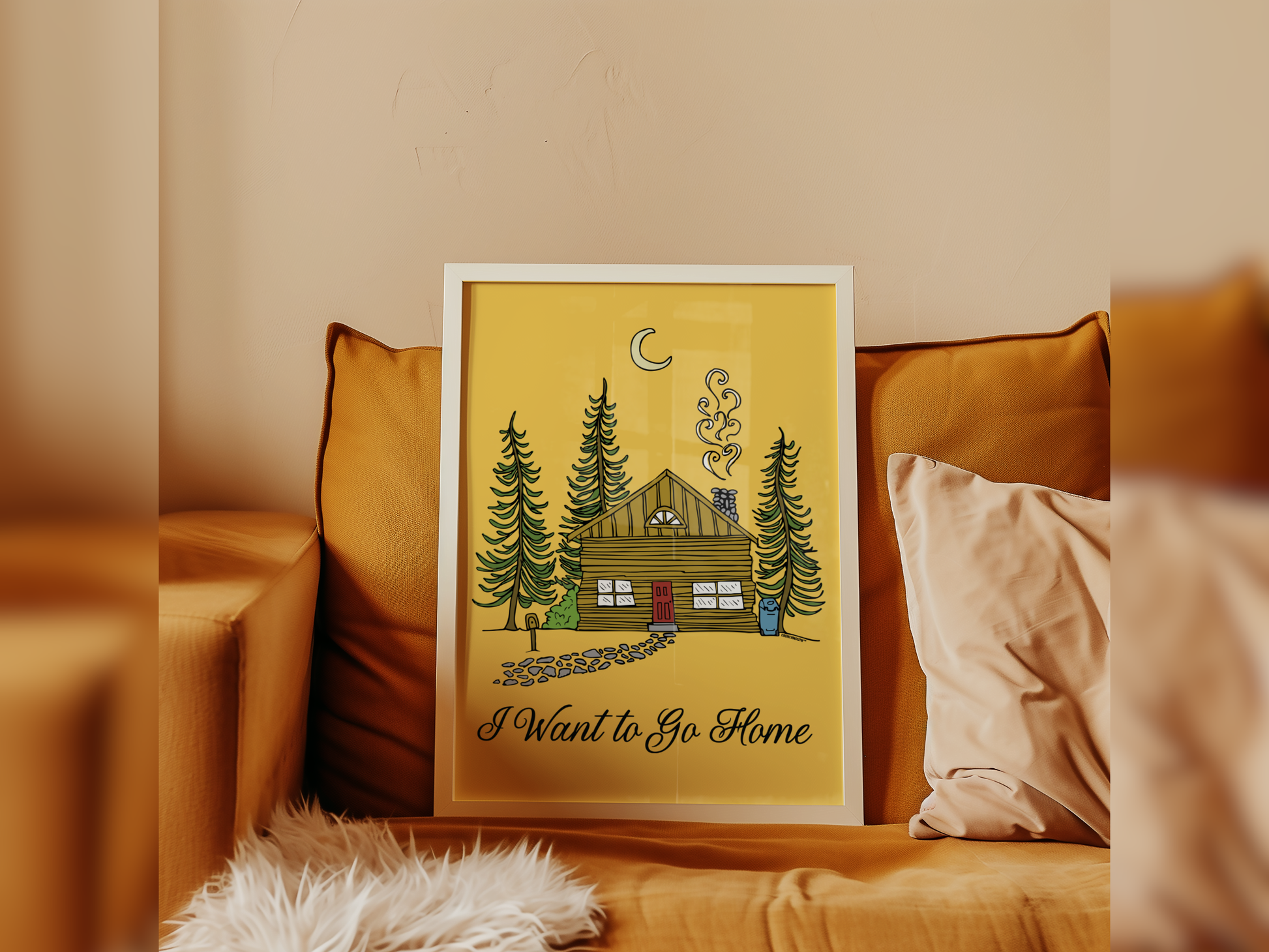 i want to go home wall art, displayed in context