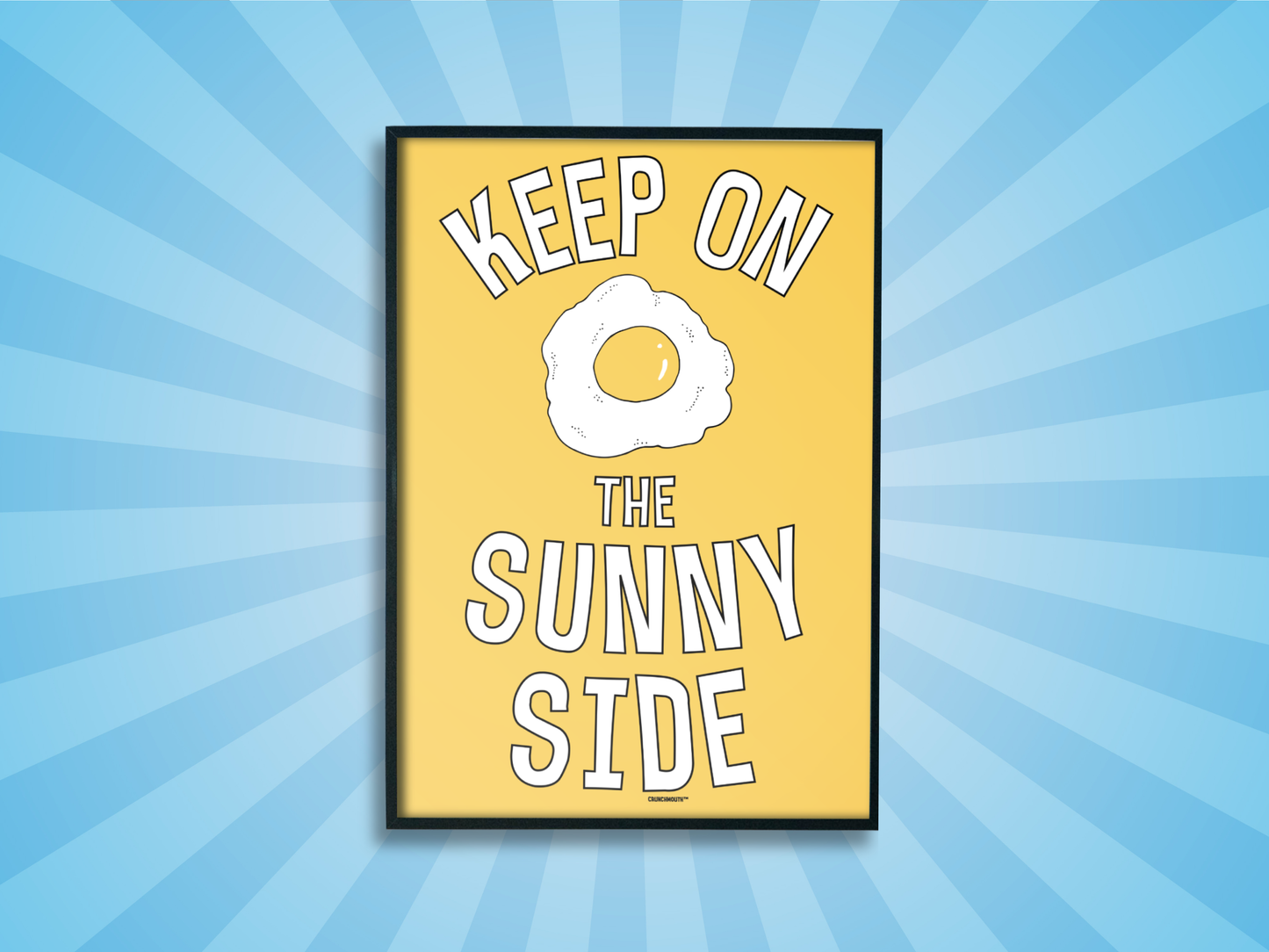 keep on the sunny side wall art print, sun rays design background