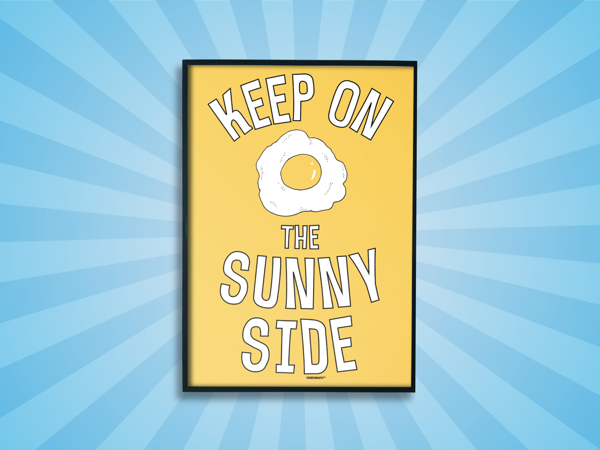 keep on the sunny side wall art print, sun rays design background