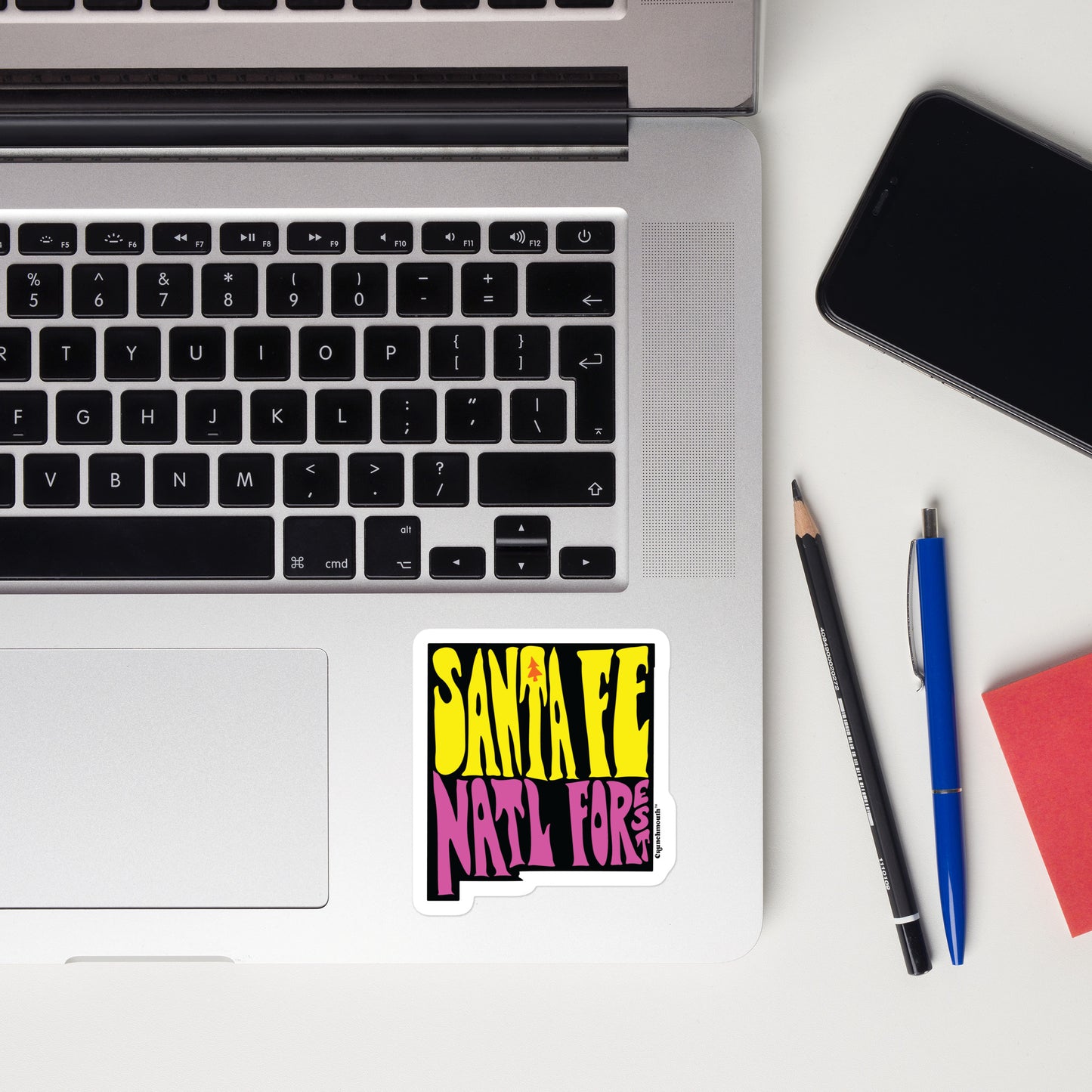 santa fe national forest retro style laptop sticker