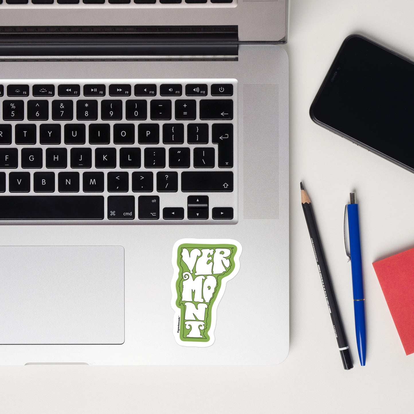 vermont vinyl decal displayed on laptop computer