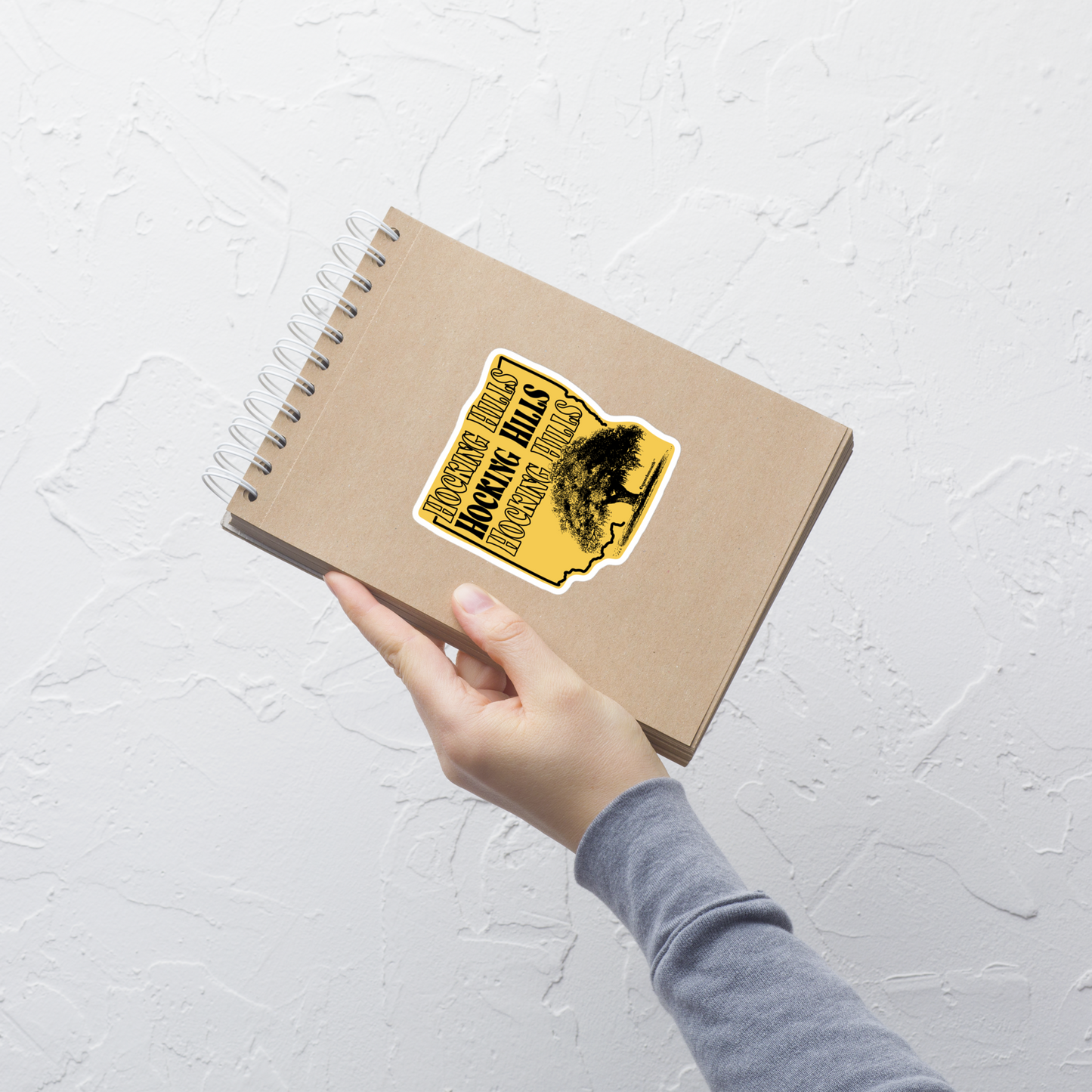 hocking hills state park 4 in vinyl sticker displayed on notebook