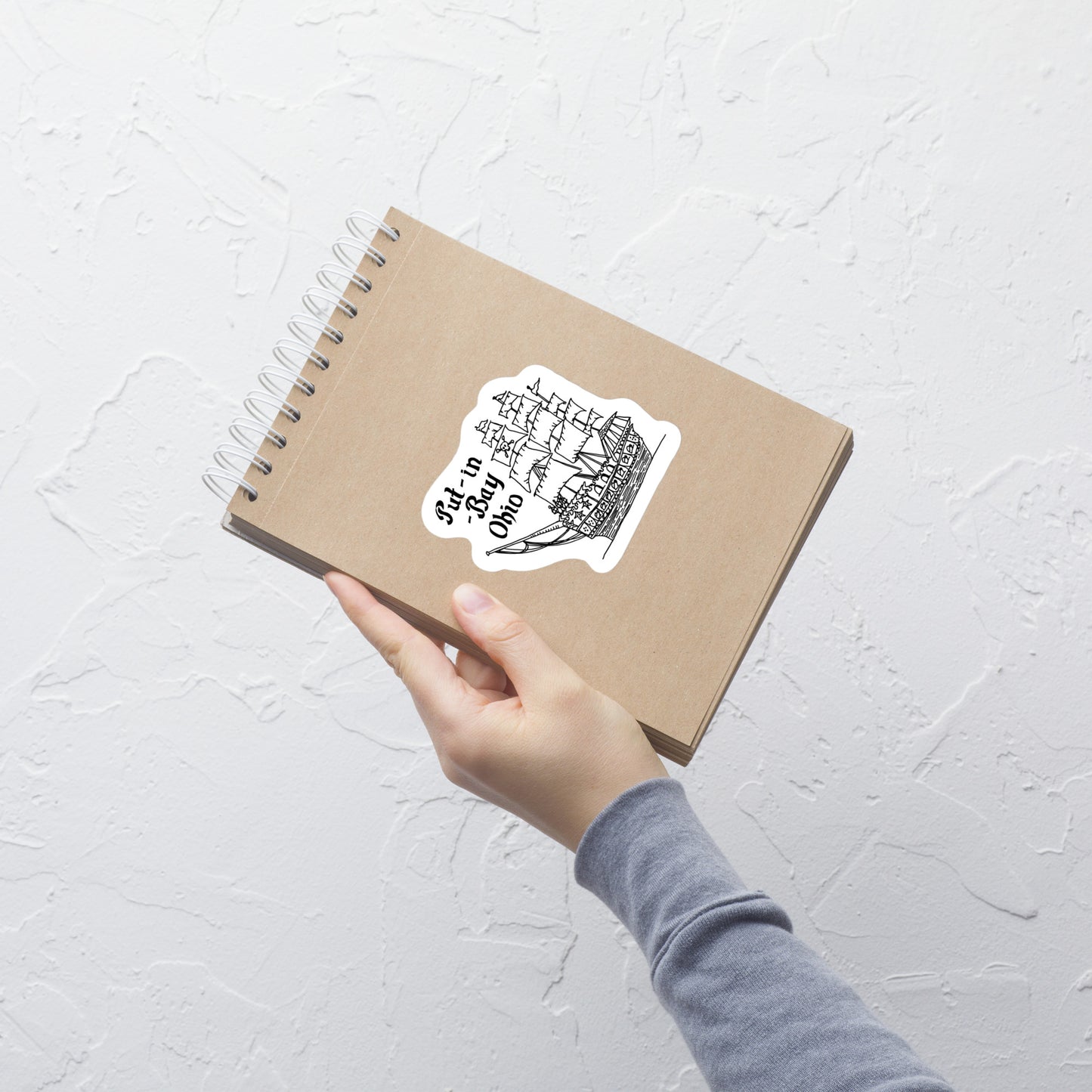 put in bay ohio 4 inch sticker displayed on notebook