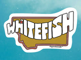 whitefish mt waterproof vinyl sticker, sky background