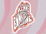 kennebunkport maine waterproof vinyl sticker, pink swirl background