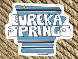 eureka springs arkansas sticker, woven rug background