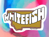 whitefish mt sticker, colorful background