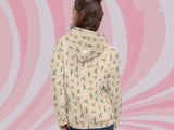 angry goose allover print sweatshirt, back, female, pink swirl background