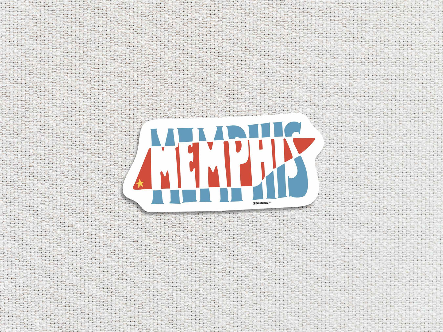 memphis travel luggage sticker, white textured background