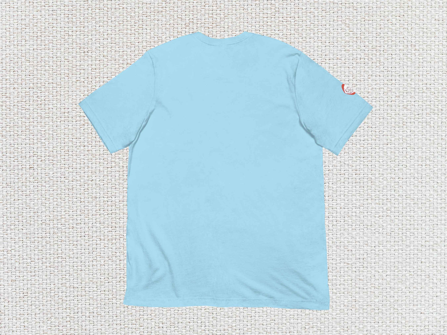 orange beach shirt, flat, back, white textured background