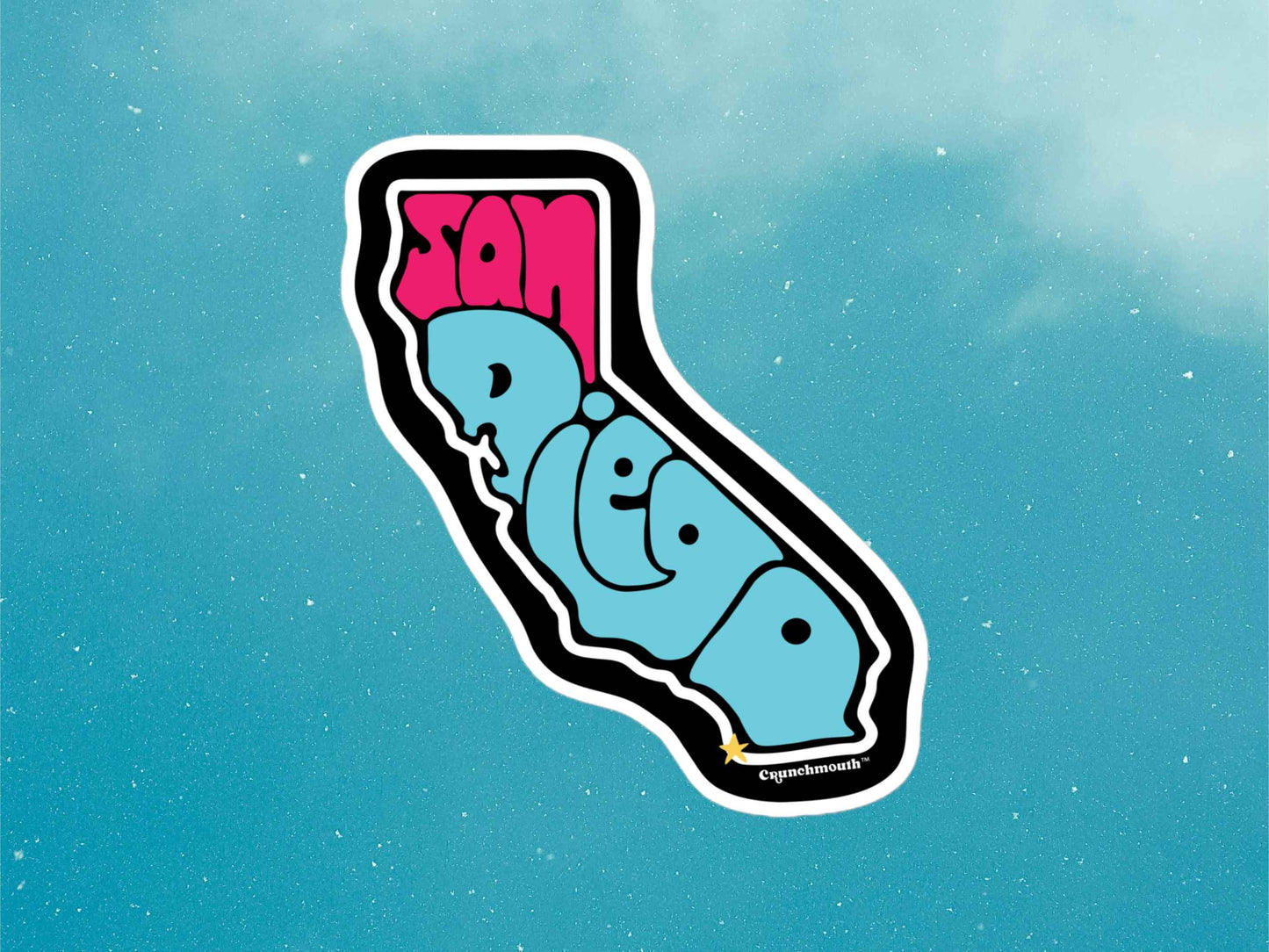 san diego sticker, blue sky background