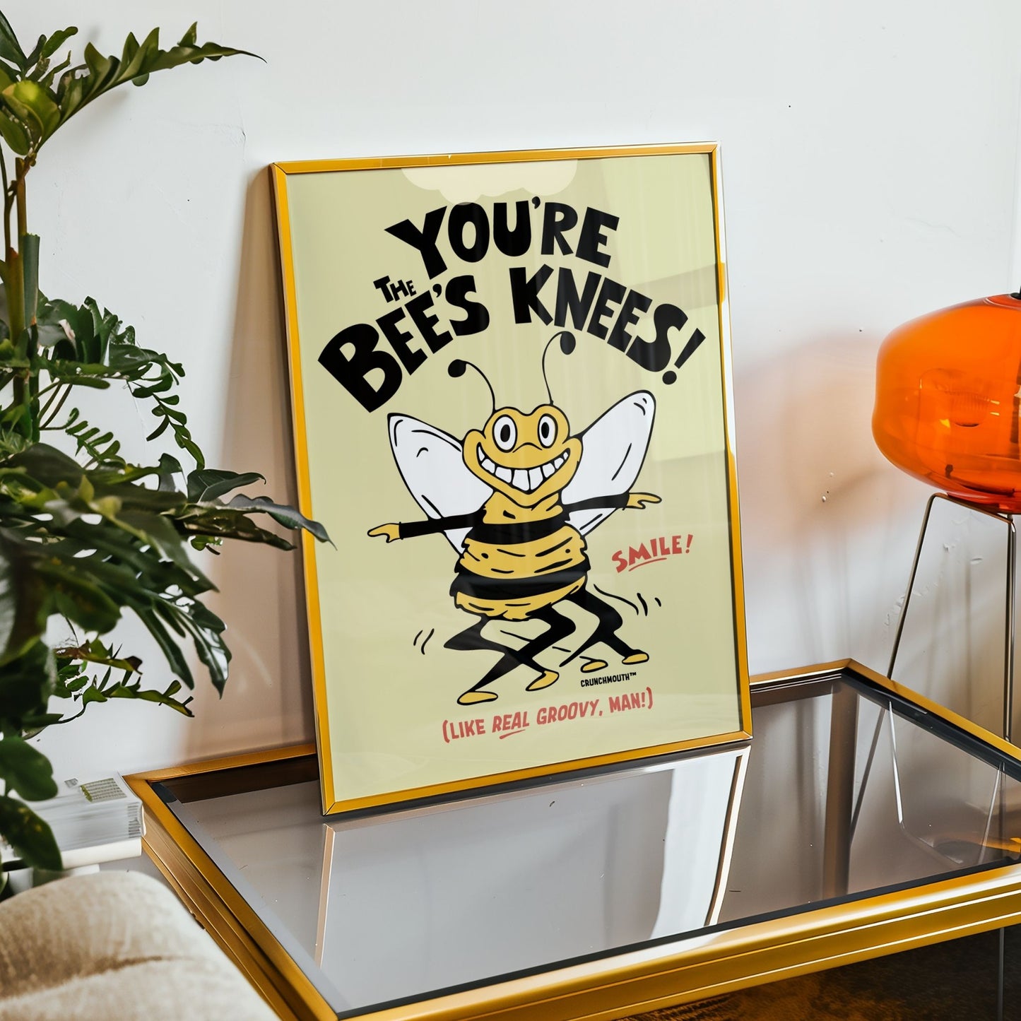 you're the bee's knees frameable wall art, displayed in context