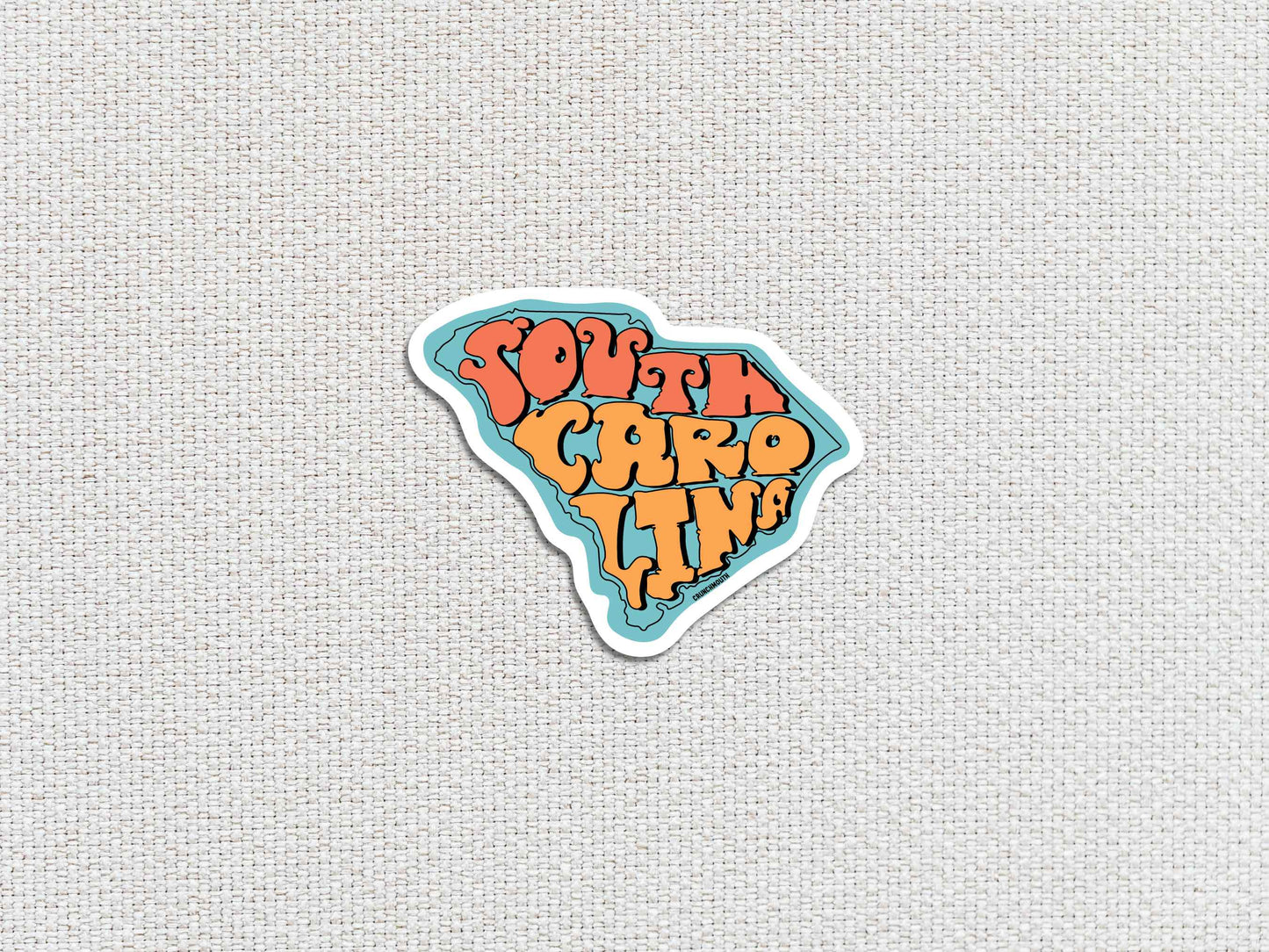 south carolina state travel luggage sticker, white textured background