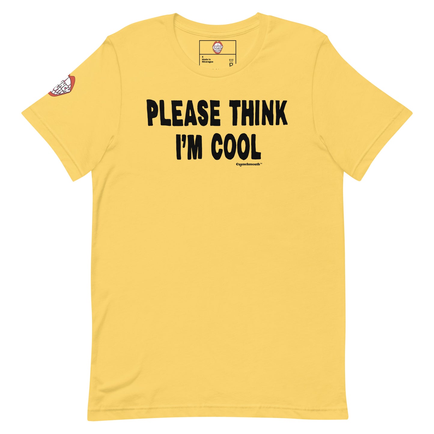 please think i'm cool t-shirt, front, plain white background