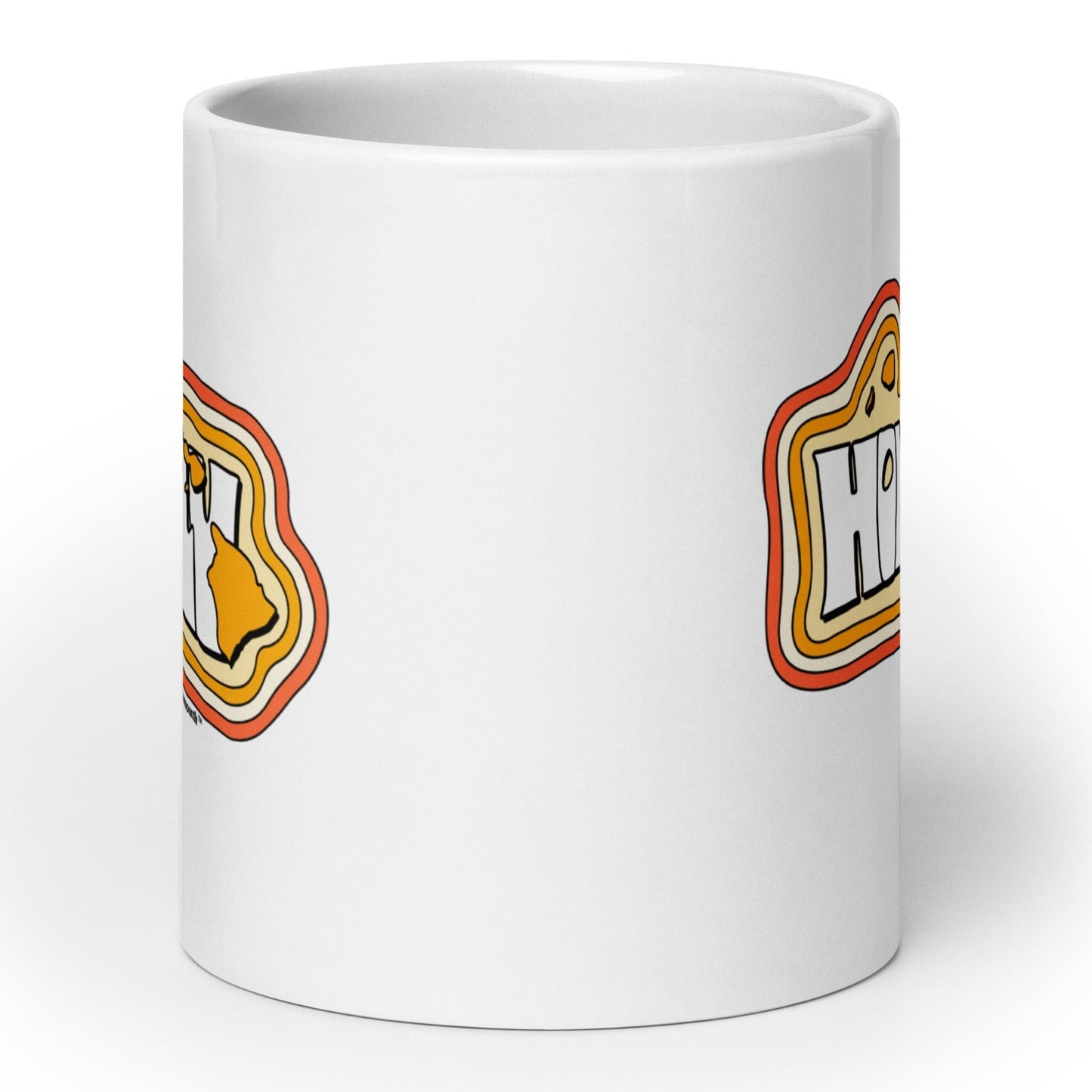 honolulu hawaii large white ceramic mug, angle 3