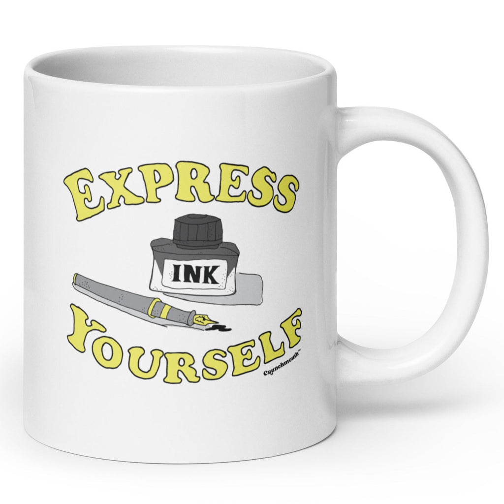 express yourself fountain pen inkwell coffee mug, angle 1