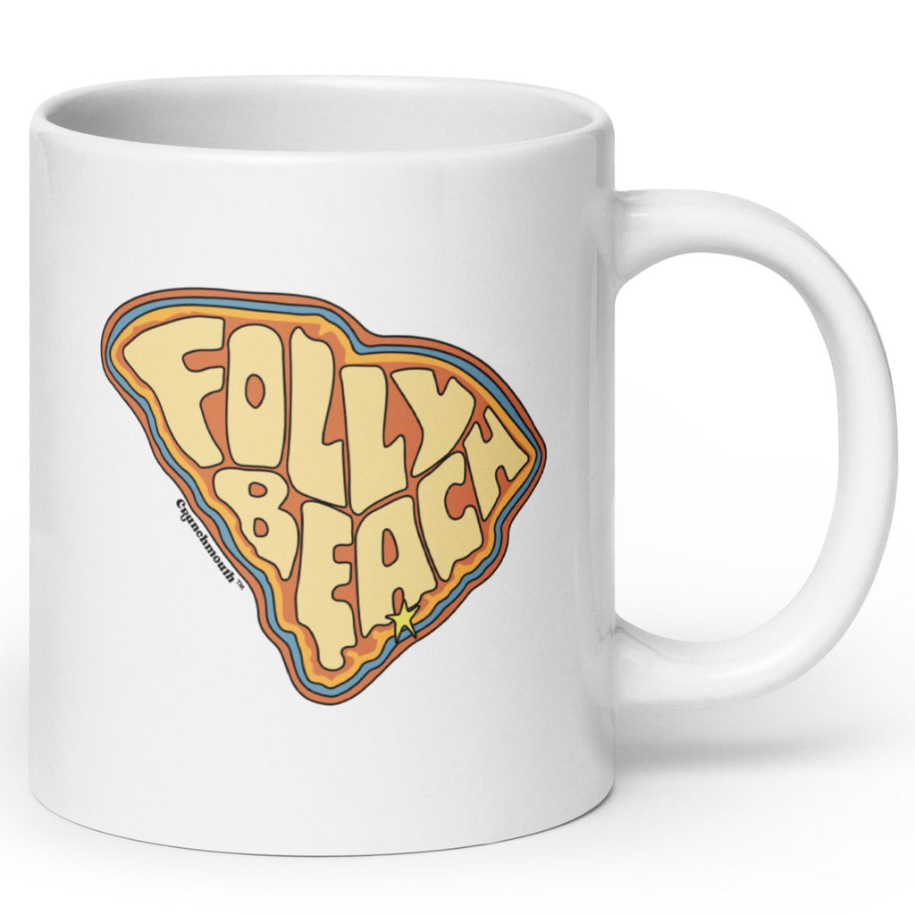 folly beach south carolina coffee mug, angle 1