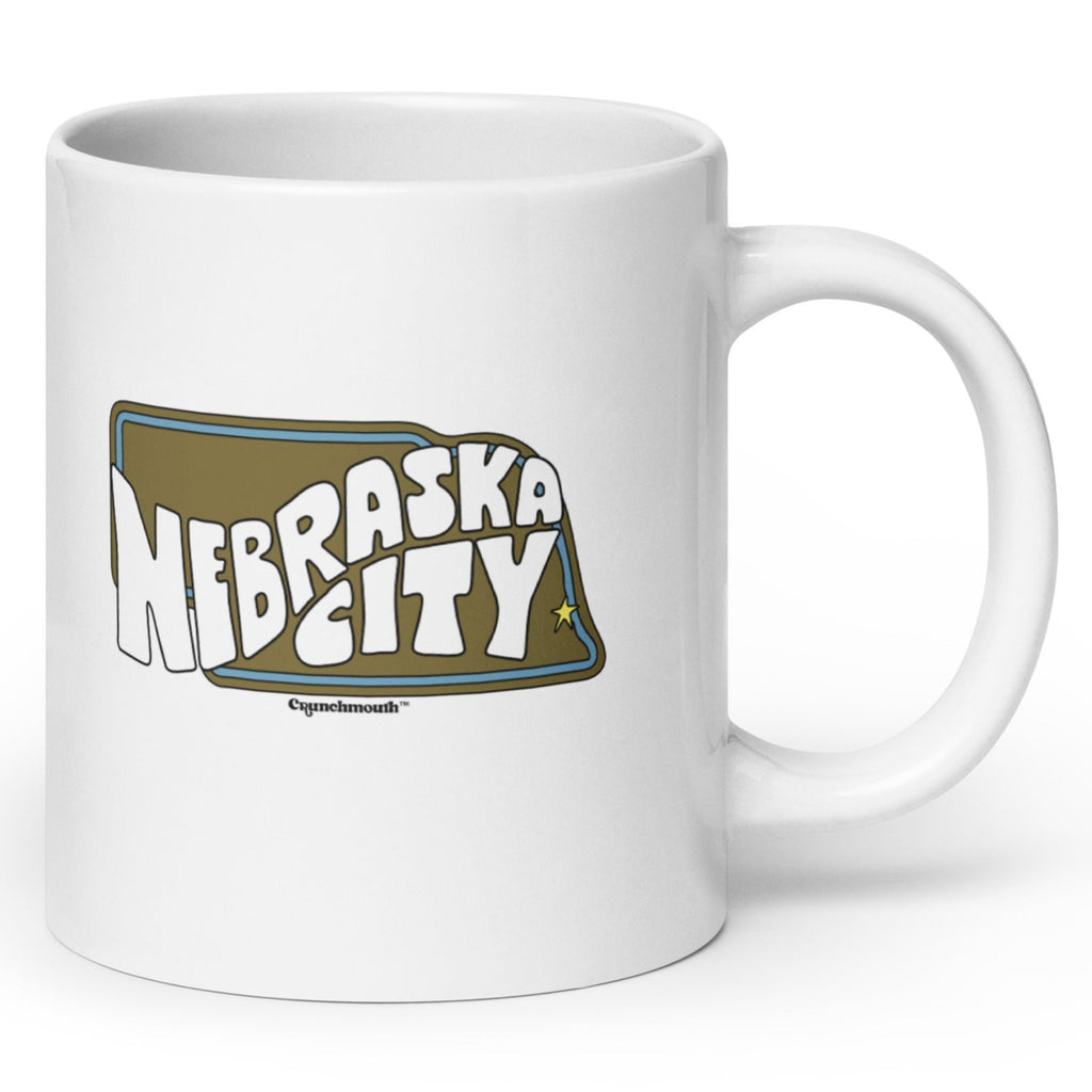 nebraska city coffee mug, handle on right