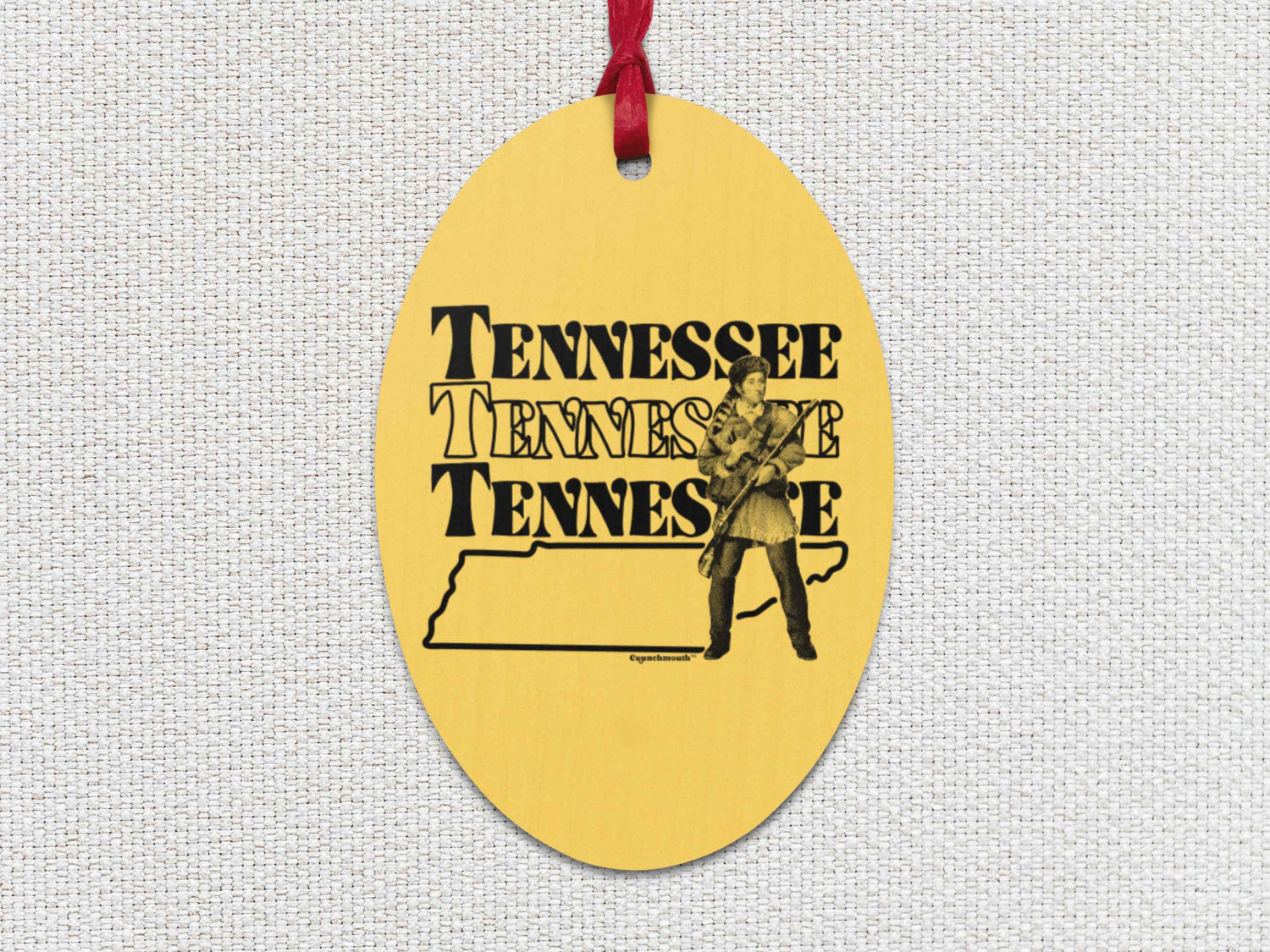 Christmas ornaments collection, tennessee Christmas ornament, front, white textured background