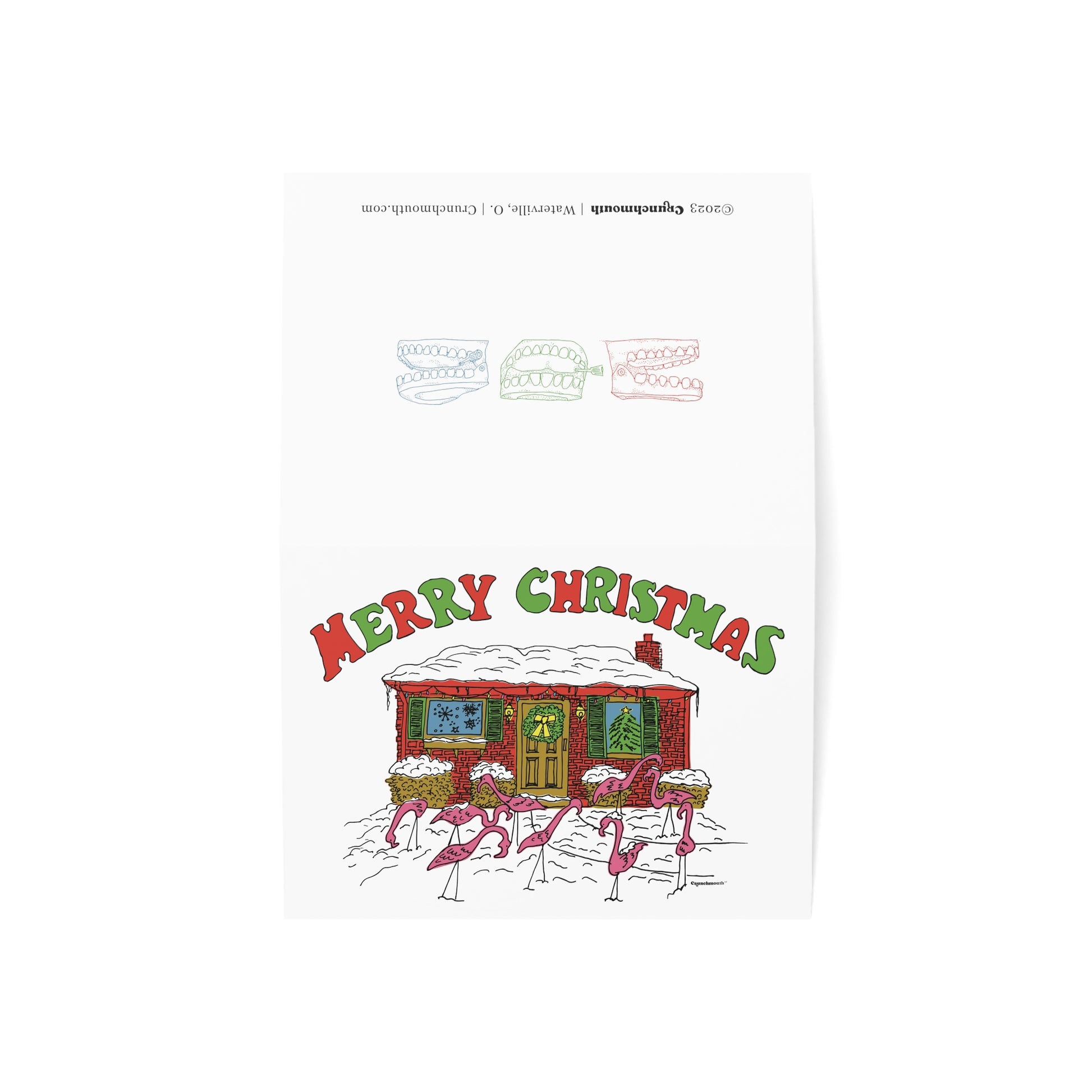 unfolded view of Christmas card