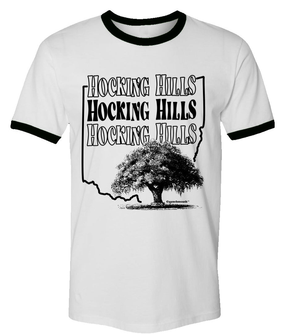 hocking hills ringer tee white/black