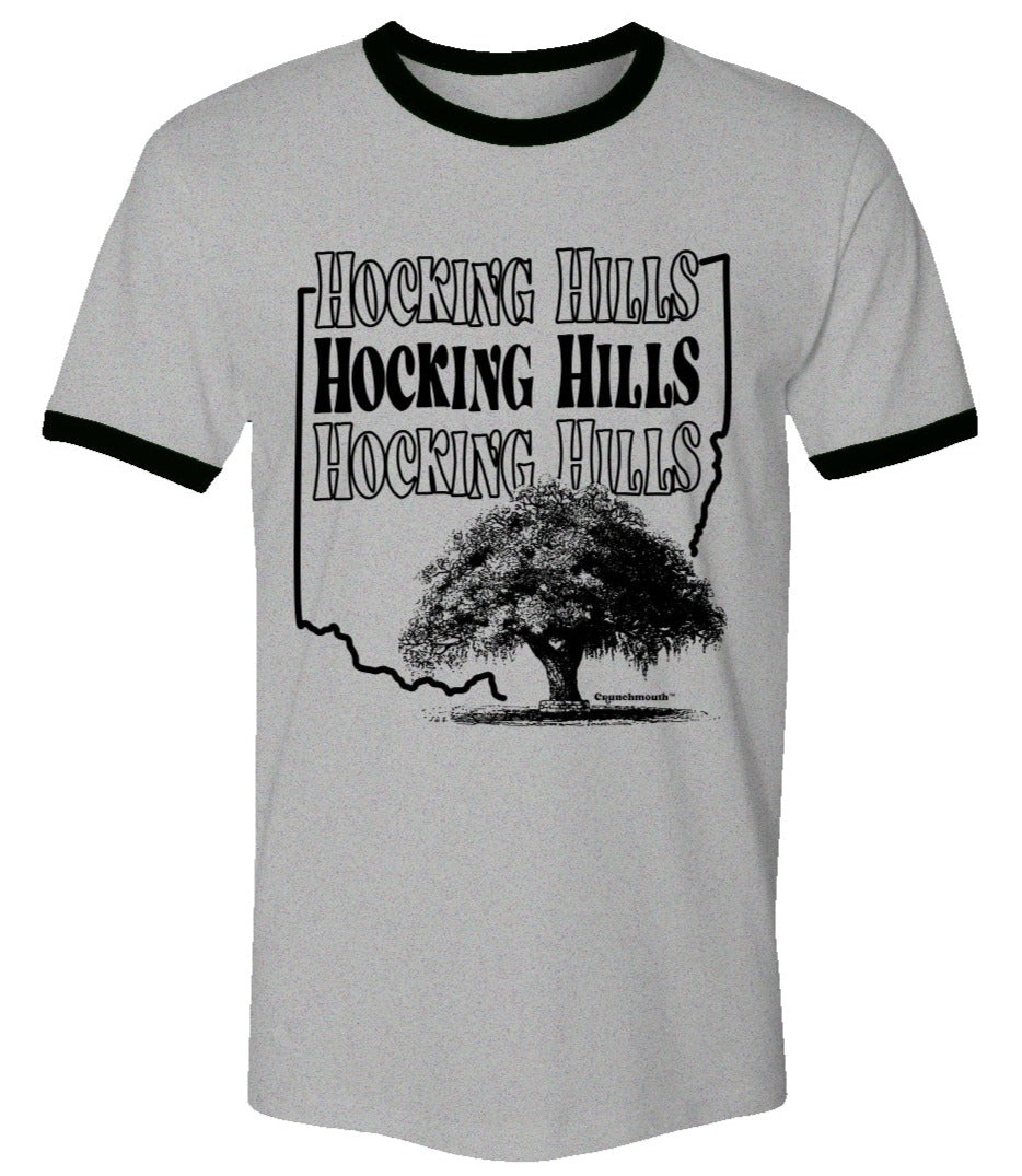 hocking hills state park ringer t shirt heather gray/black