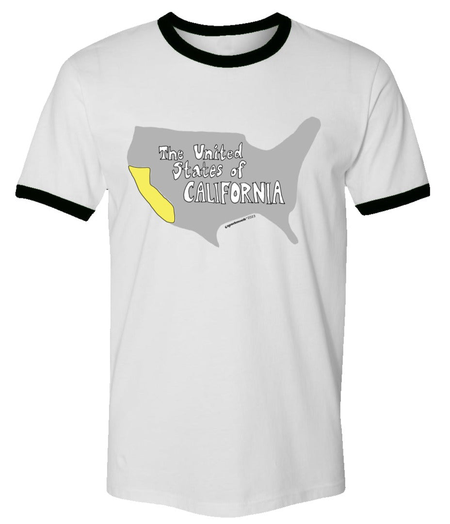 united states of california ringer t-shirt