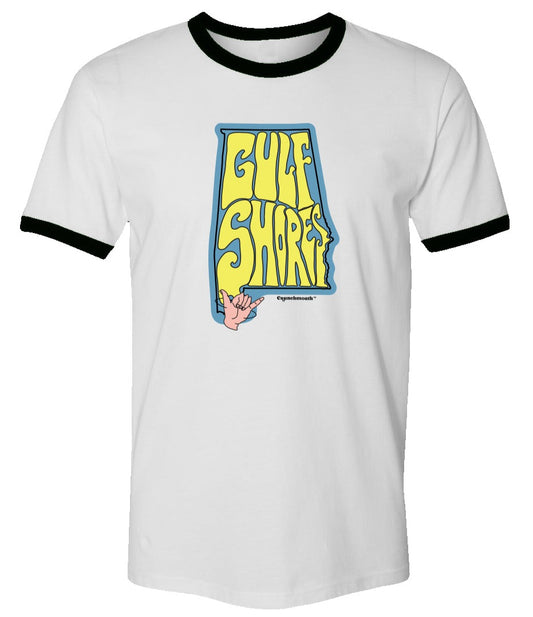 gulf shores al vintage style ringer t-shirt