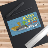 rainy days are for lovers featuring mallard ducks bumper sticker displayed in context
