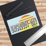 uncloudy day bumper sticker displayed in context