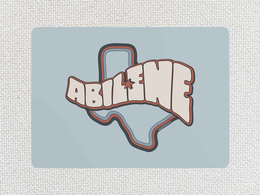 abilene wall art, 7"x5", white textured background