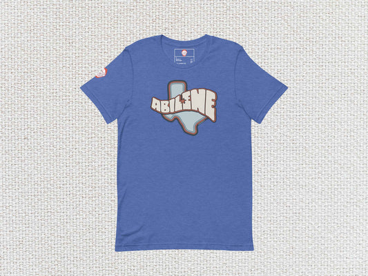 abilene texas souvenir t shirt, flat, front, white textured background