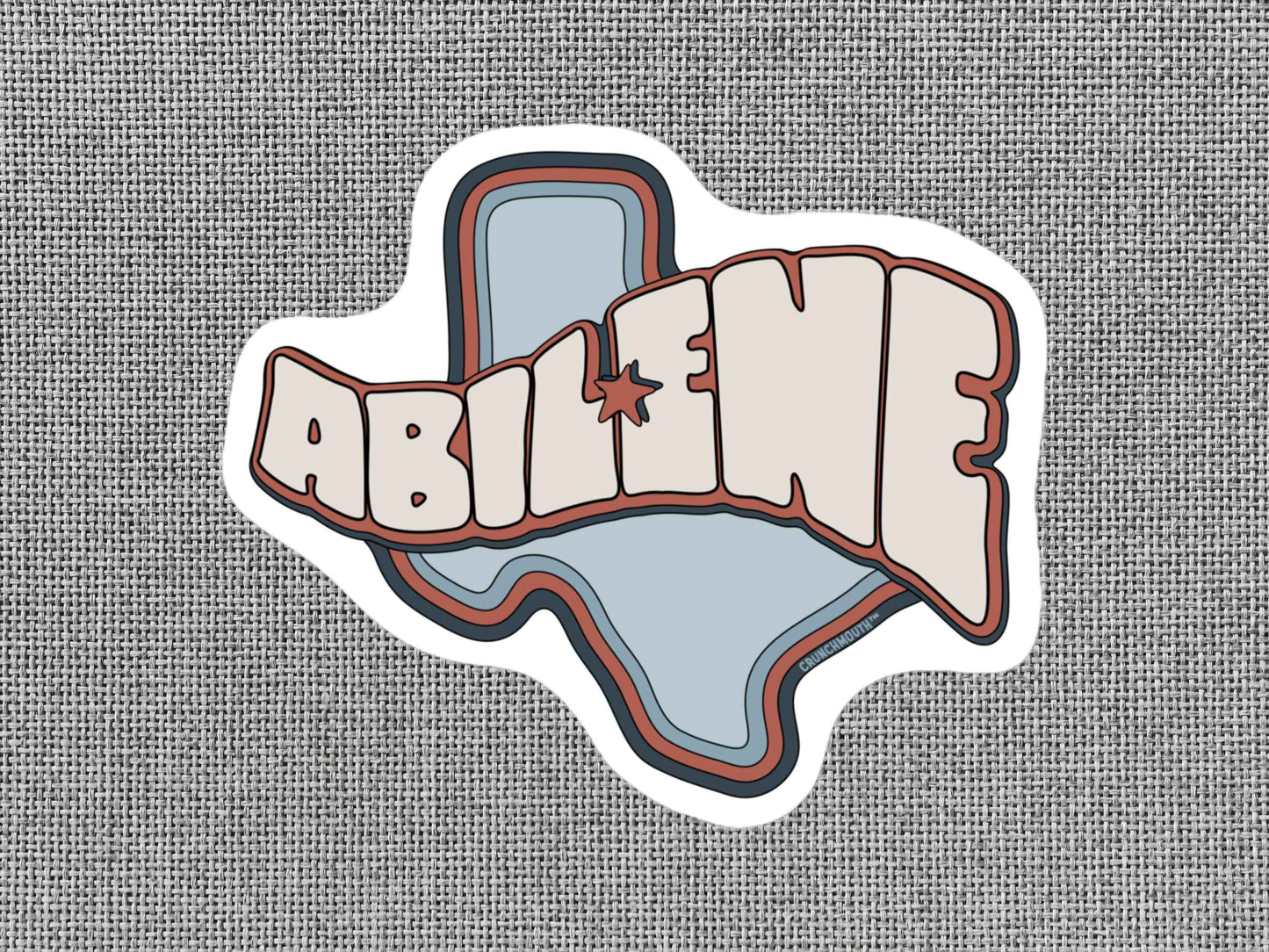 abilene sticker, gray color textured background