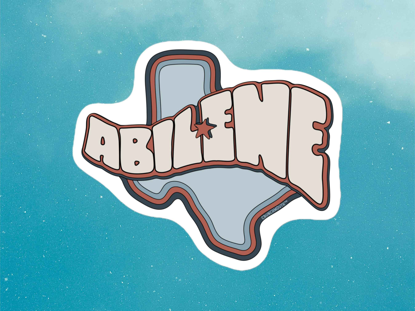 abilene sticker, blue sky background