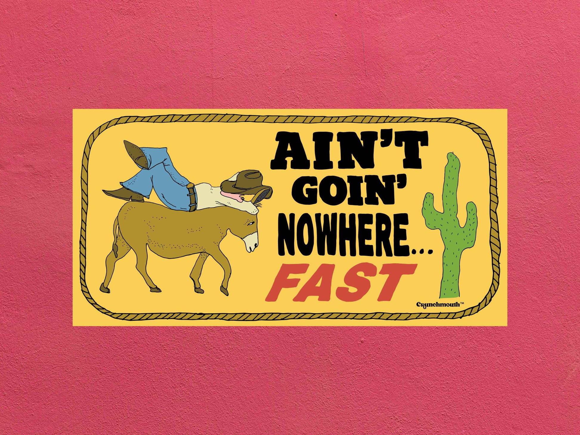 aint going nowhere fast, funny bumper stickers, rose textured background