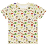 walking taco tshirt for boys and girls, front, plain white background