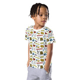 pancakes all over print t shirt for kids, boy&#39;s left front