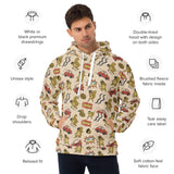 distracted squirrel in traffic hoodie,male, front,product specs